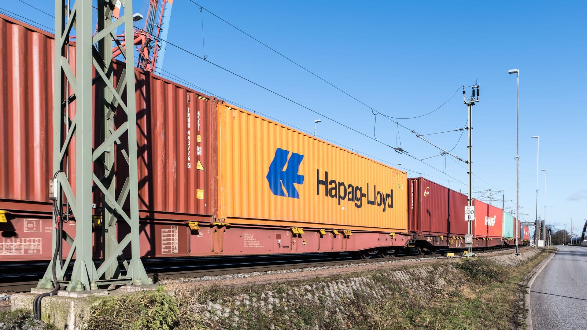Intermodal cargo train used for freight transportation and logistics